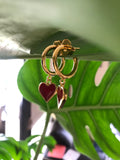 Mini hoops - Heart- Gold Plated 24k