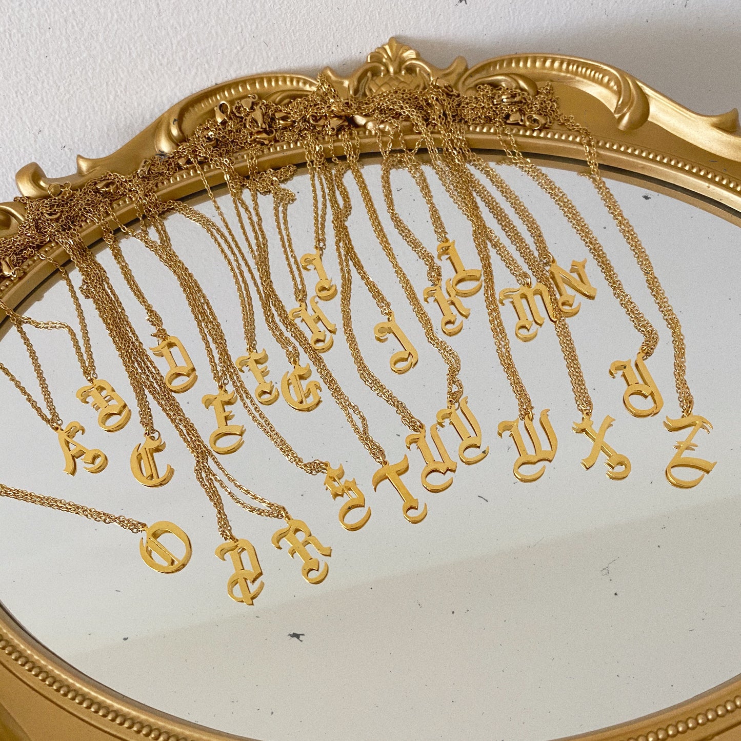 INITIAL Gothic Letter - Select yours - gold 24kt