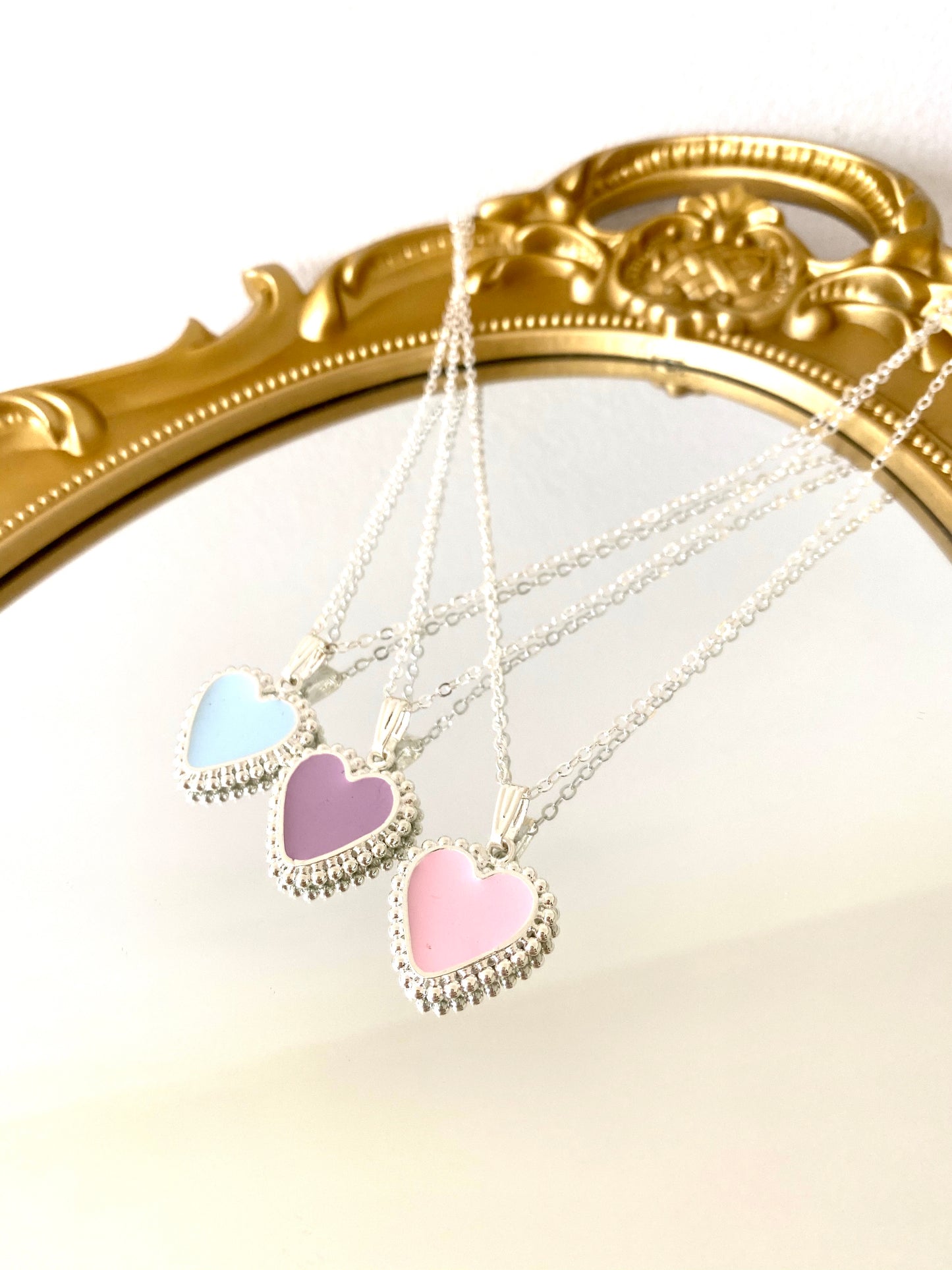 The Pastel love hearts necklaces - gold 24KT or silver 925 - Multibalines