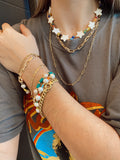 Millefiori - pearls - links - bracelet - gold 24k