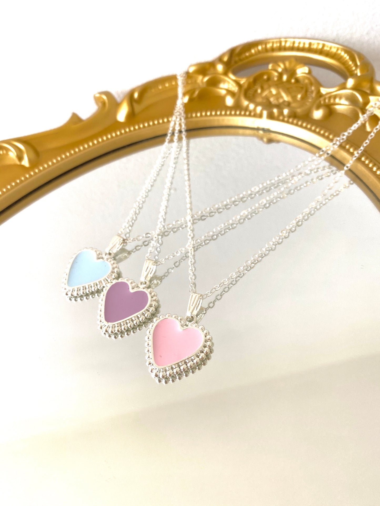 The Pastel love hearts necklaces - gold 24KT or silver 925 - Multibalines