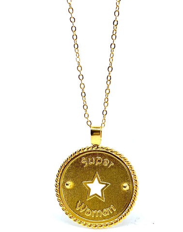 • Super 🌟 Woman • - Necklace - gold 24kt