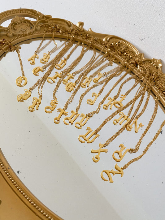 INITIAL Gothic Letter - Select yours - gold 24kt