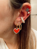 MINI HEART BEADS - hoops -