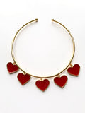 “Mucho Amor” - multi heart - choker gold 24k