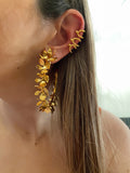 triple torsion Earcuff - gold 24k