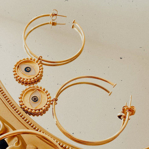 Eye hoop XL - gold plated 24k