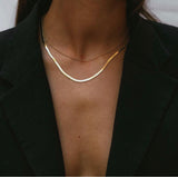 The herringbone necklace  - delicate - gold necklace