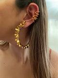 cerceaux de printemps - Floral big hoops - gold 24kt