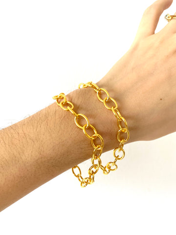 The “oval” chains - bracelet - gold 24KT