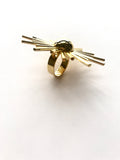 Big sun / adjustable ring / plated gold 24k