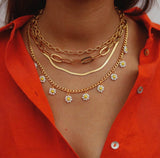 The herringbone necklace  - delicate - gold necklace