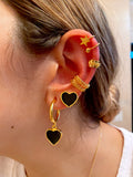 Mini hoops - Heart- Gold Plated 24k