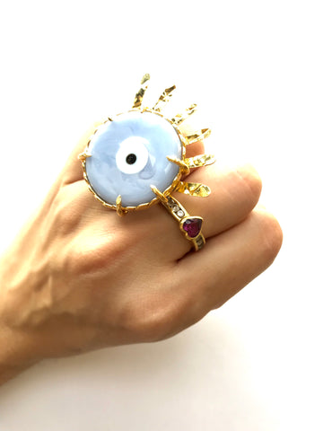 Evil eye ring - Liliac - 24k Plated