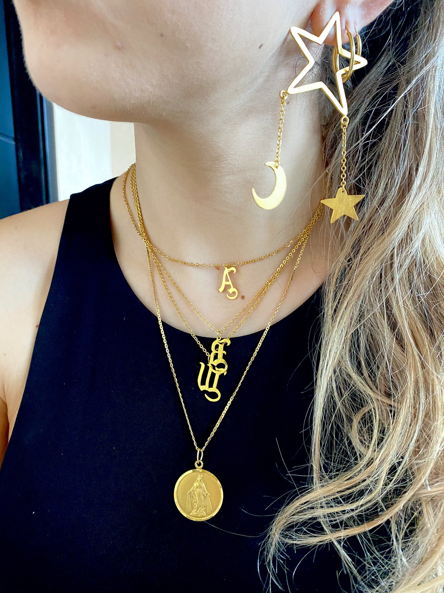 INITIAL Gothic Letter - Select yours - gold 24kt
