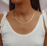 The herringbone necklace  - delicate - gold necklace