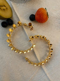 cerceaux de printemps - Floral big hoops - gold 24kt