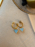 Mini hoops - Heart- Gold Plated 24k