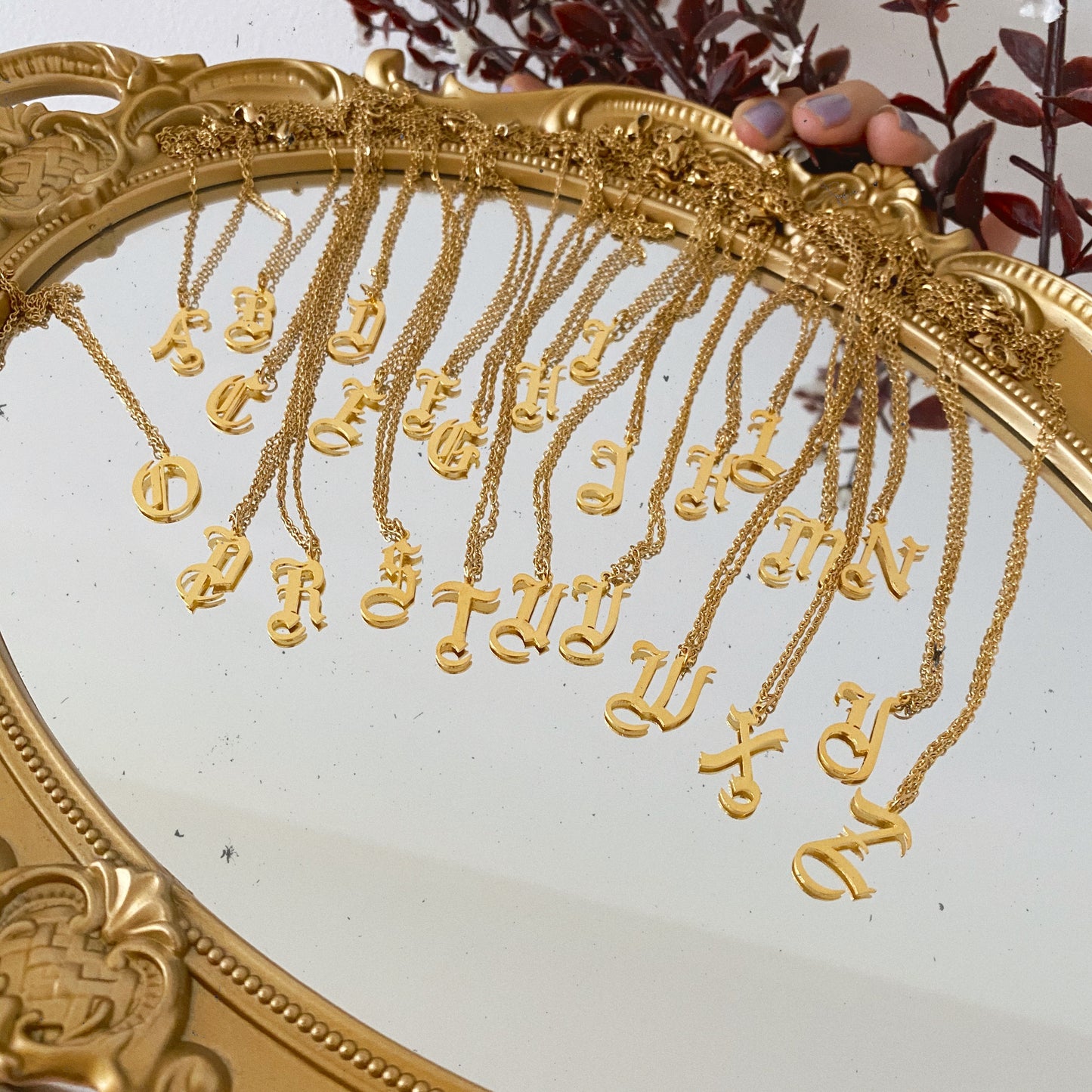 INITIAL Gothic Letter - Select yours - gold 24kt