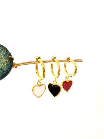 Mini hoops - Heart- Gold Plated 24k