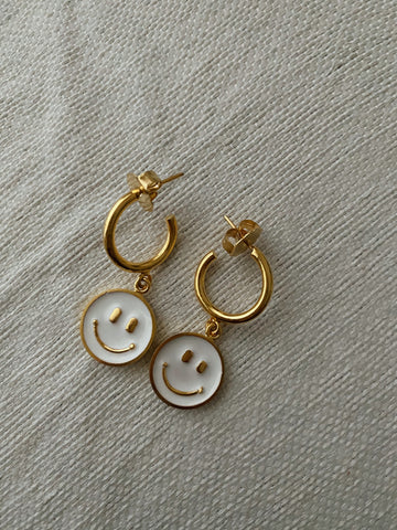 Happy face mini hoops - :)