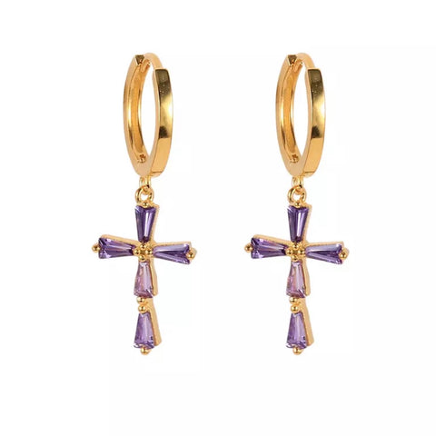 The Amethyst mini crosses - mini piercing