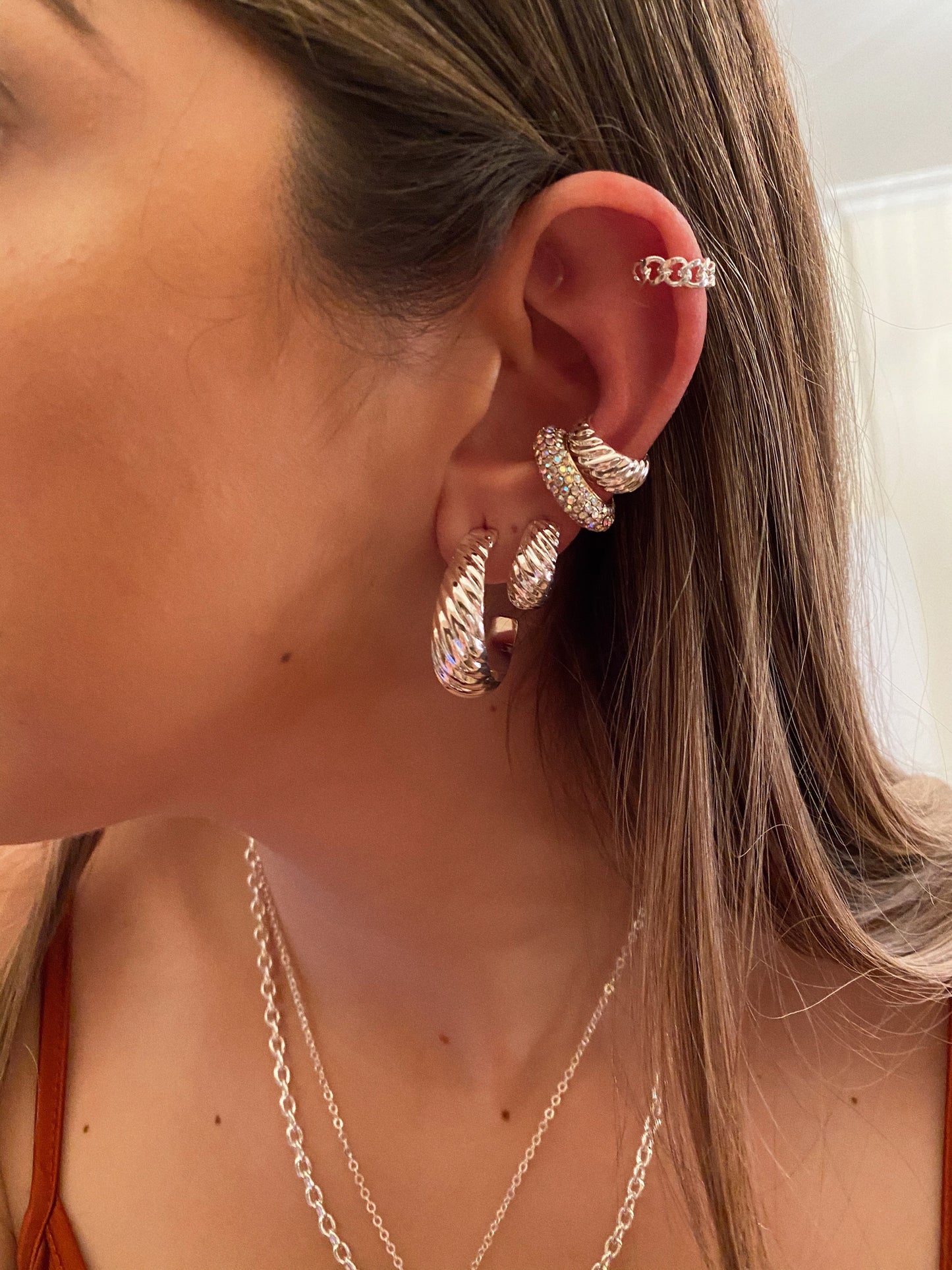 “Camille” hoops Dome SMALL  - Gold 24KT or silver 925