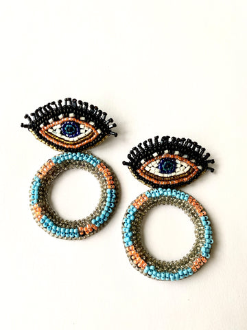 “Clarisse” eyes Hoops - beads luxury