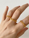 Tiny chain ring - gold 24k