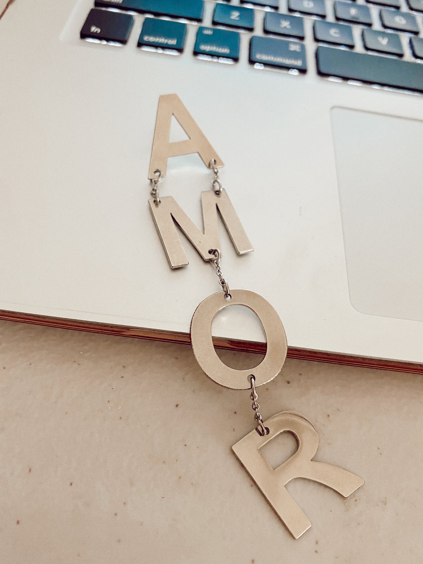 • A M O R • - GRAN AMOR - pendientes colgantes - Gold 24KT