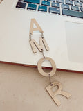 • A M O R • - GRAN AMOR - pendientes colgantes - Gold 24KT