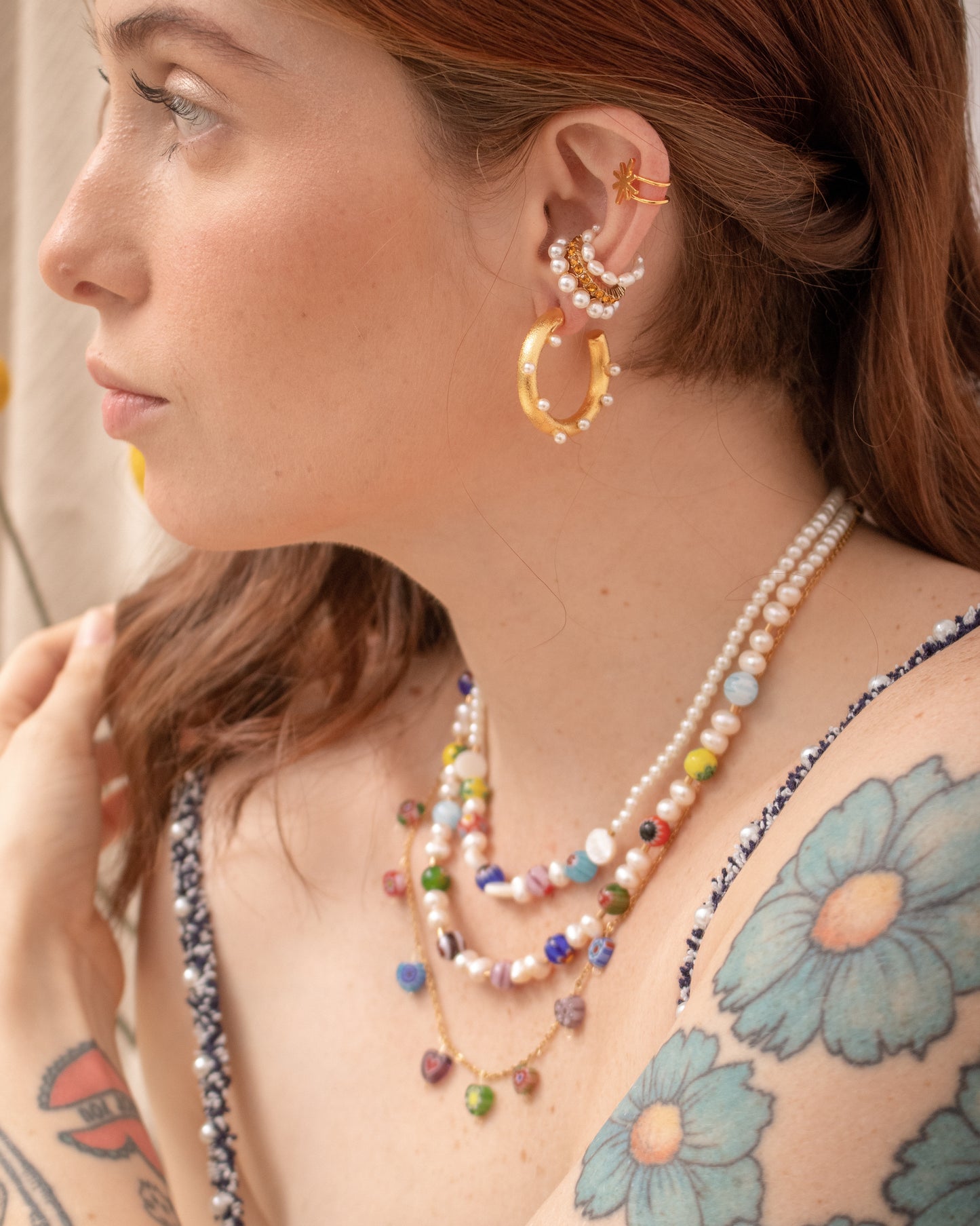 The Ultimate Pearls Hoops - gold 24kt