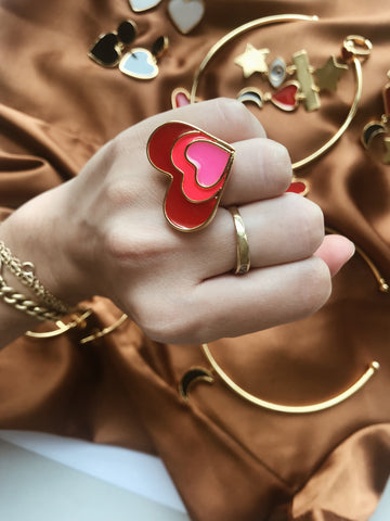 Heart degree - Ring adjustable - Gold24k Plated