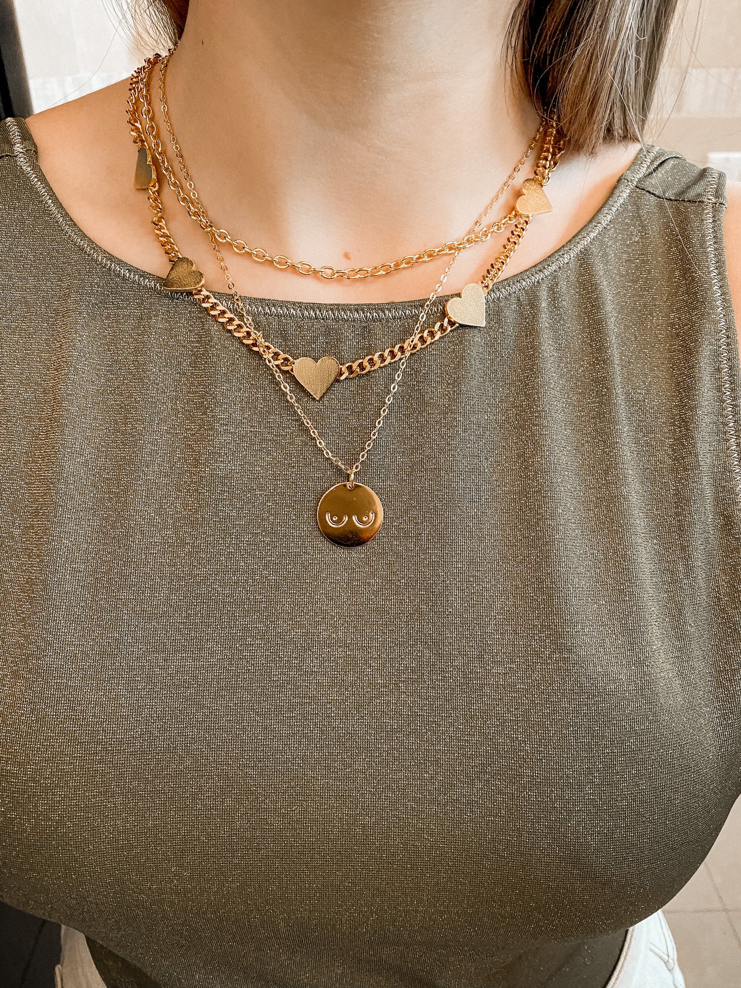Tiny Slabons - necklace - gold 24KT or silver 925