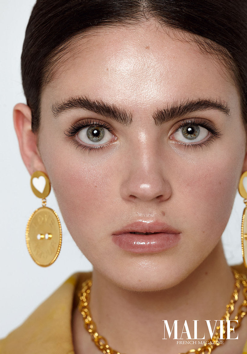 LOVE • AMOUR - big earrigns - gold 24kt