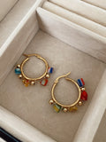 Cuarzos de Millefiori - Medium - gold 24k hoops