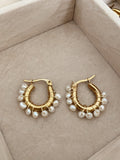 Multi pearls mini hoops - gold 24k -