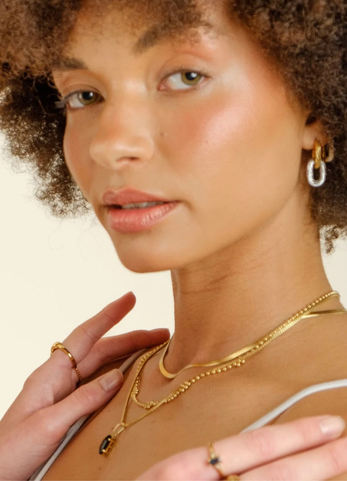 Snake herringbone necklace