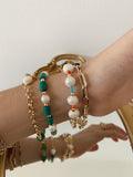 Pearls and turquoise - gold 24k - bracelet