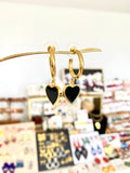 Mini hoops - Heart- Gold Plated 24k