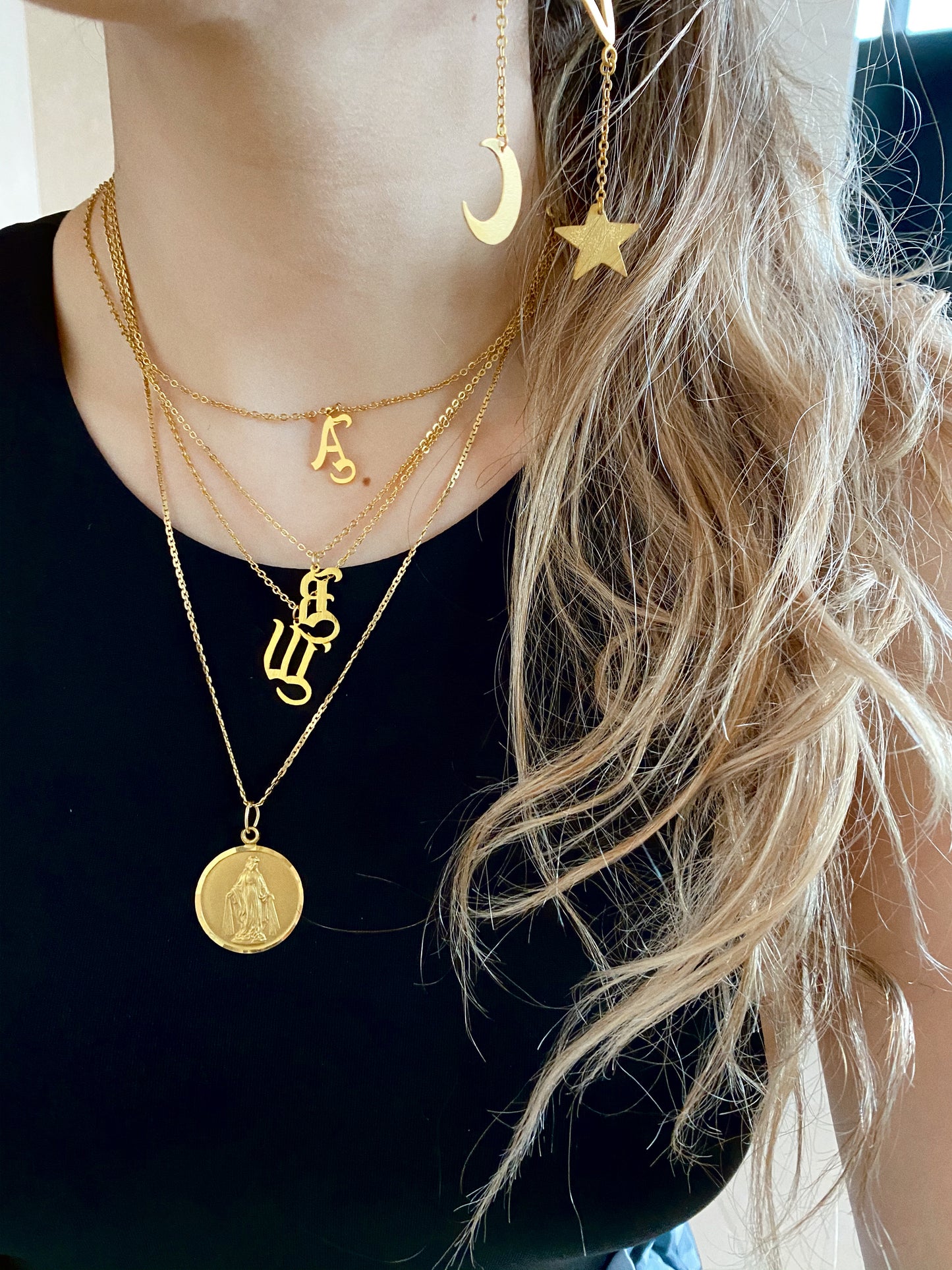 INITIAL Gothic Letter - Select yours - gold 24kt
