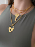 clé d'amour - llave 🔑 de amor - necklace - gold 24kt