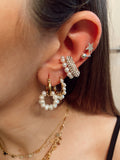 Multi pearls mini hoops - gold 24k -