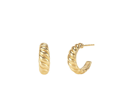 “Camille” hoops Dome SMALL  - Gold 24KT or silver 925