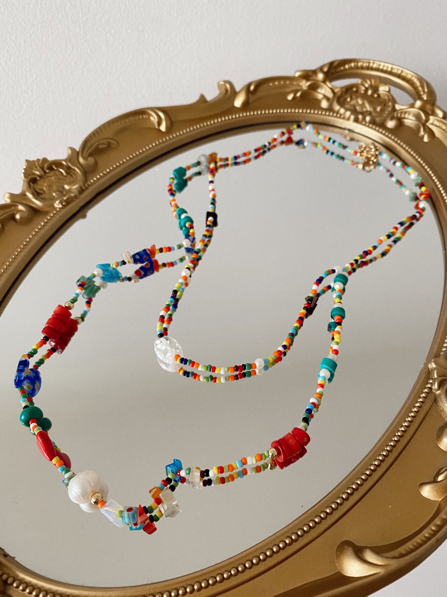 The “double party “ mix necklace - collar doble A