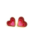 “ TRIPLE LOVE “ heart degree - EARRIGNS - 24k gold plated