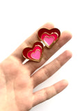 “ TRIPLE LOVE “ heart degree - EARRIGNS - 24k gold plated